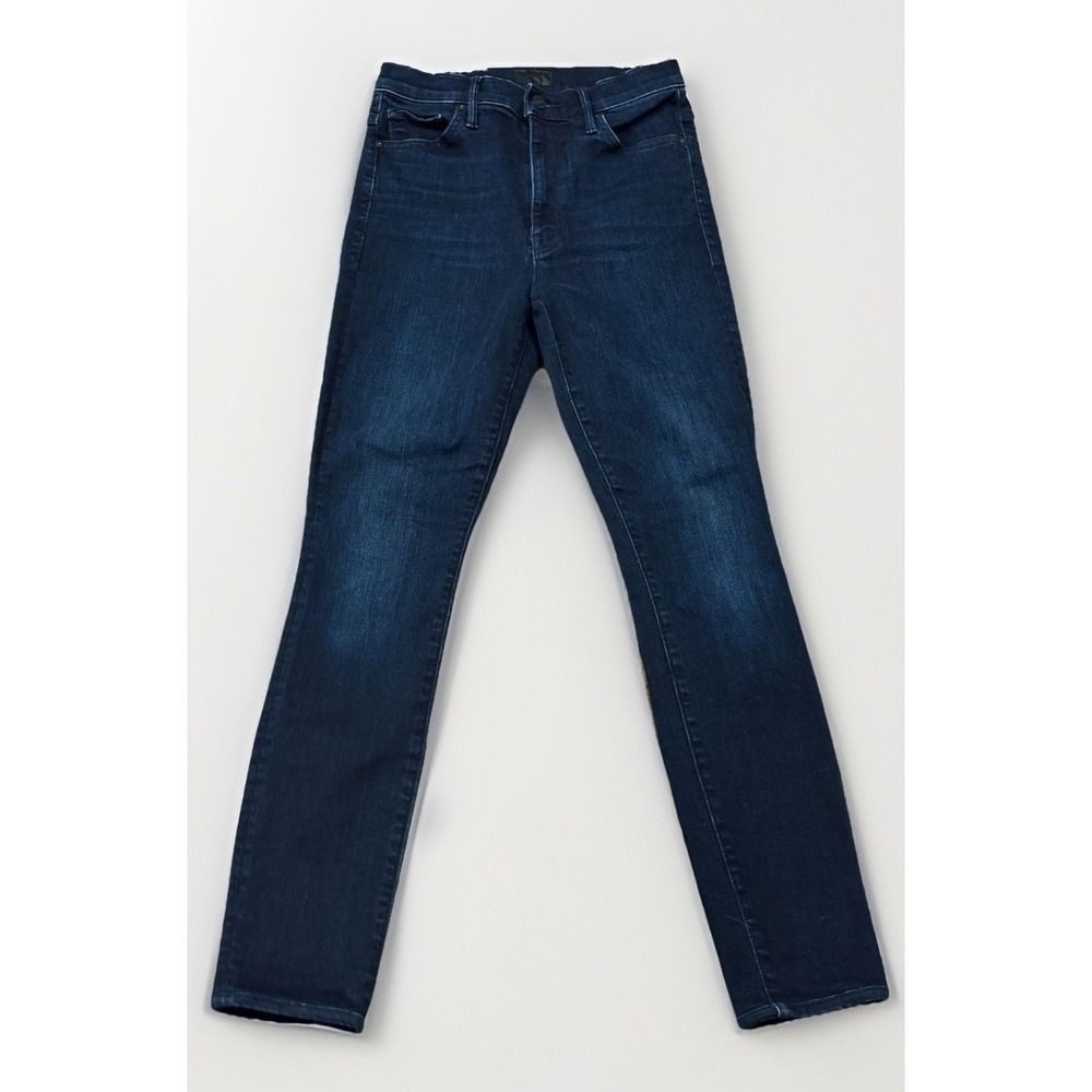 Mother Womens 25 High Rise Blue Super Swooner Howl The Disco Ball Skinny Jeans